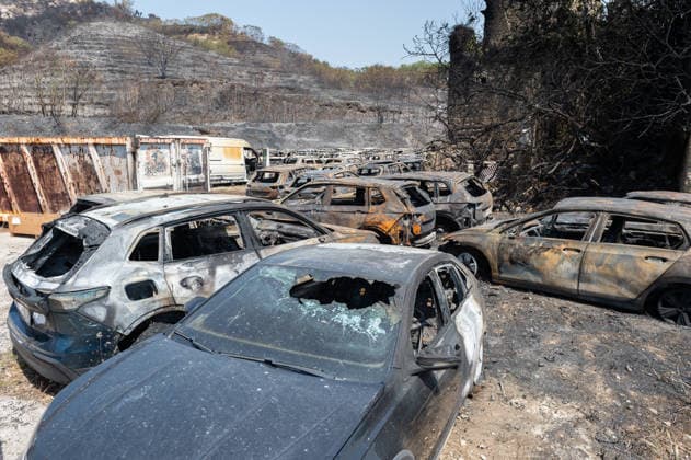 Fire breaks out on Solfatara volcano in Pozzuoli POZZUOLI, ITALY - JULY 14: The aftermath of a wildfire is seen in the Pisciarelli area on the outer edge of the Solfatara volcanic crater in the Campi Flegrei (Phlegraean Fields) volcanic region near Naples, Italy, on July 14, 2026. The fire, which broke out on July 13, burned vegetation across the area as firefighters continued assessment and recovery operations. Eliano Imperato Anadolu Naples Italy. Editorial use only. Please get in touch for any other usage.  Copyright: x2026xAnadoluxElianoxImperatox