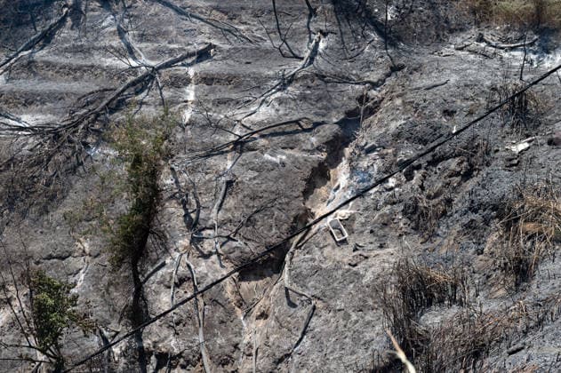 Fire breaks out on Solfatara volcano in Pozzuoli POZZUOLI, ITALY - JULY 14: The aftermath of a wildfire is seen in the Pisciarelli area on the outer edge of the Solfatara volcanic crater in the Campi Flegrei (Phlegraean Fields) volcanic region near Naples, Italy, on July 14, 2026. The fire, which broke out on July 13, burned vegetation across the area as firefighters continued assessment and recovery operations. Eliano Imperato Anadolu Naples Italy. Editorial use only. Please get in touch for any other usage.  Copyright: x2026xAnadoluxElianoxImperatox