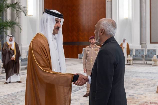 Qatar emir receives condolences at Lusail Palace Qatar s Emir Sheikh Tamim bin Hamad Al Thani receives delegations offering condolences following the death of former Emir Sheikh Hamad bin Khalifa Al Thani at Lusail Palace in Doha, Qatar, on July 14, 2026. The delegations included heads of state, official representatives, and senior officials paying their respects. Photo by Emiri Diwan Office apaimages Doha Doha Qatar 140726_Qatar_QPO_00(29) Copyright: xapaimagesxEmirixDiwanxOfficex xapaimagesx