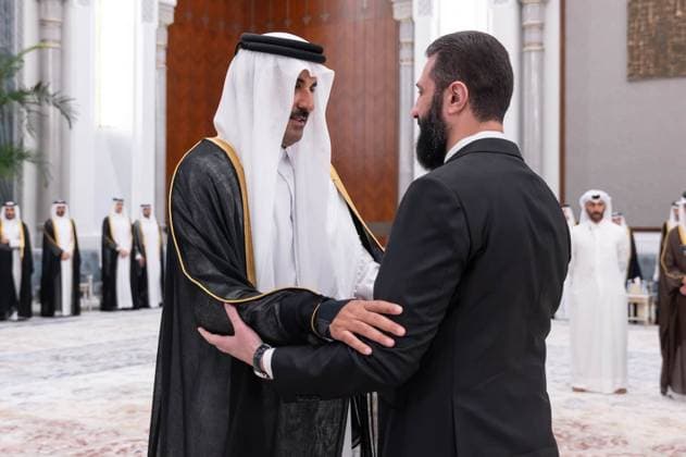 Qatar emir receives condolences at Lusail Palace Qatar s Emir Sheikh Tamim bin Hamad Al Thani receives delegations offering condolences following the death of former Emir Sheikh Hamad bin Khalifa Al Thani at Lusail Palace in Doha, Qatar, on July 14, 2026. The delegations included heads of state, official representatives, and senior officials paying their respects. Photo by Emiri Diwan Office apaimages Doha Doha Qatar 140726_Qatar_QPO_00(18) Copyright: xapaimagesxEmirixDiwanxOfficex xapaimagesx