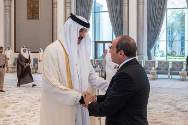 Qatar emir receives condolences at Lusail Palace Qatar s Emir Sheikh Tamim bin Hamad Al Thani receives delegations offering condolences following the death of former Emir Sheikh Hamad bin Khalifa Al Thani at Lusail Palace in Doha, Qatar, on July 14, 2026. The delegations included heads of state, official representatives, and senior officials paying their respects. Photo by Emiri Diwan Office apaimages Doha Doha Qatar 140726_Qatar_QPO_00(45) Copyright: xapaimagesxEmirixDiwanxOfficex xapaimagesx