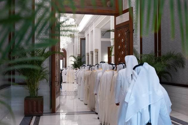 Qatar emir receives condolences at Lusail Palace Qatar s Emir Sheikh Tamim bin Hamad Al Thani receives delegations offering condolences following the death of former Emir Sheikh Hamad bin Khalifa Al Thani at Lusail Palace in Doha, Qatar, on July 14, 2026. The delegations included heads of state, official representatives, and senior officials paying their respects. Photo by Emiri Diwan Office apaimages Doha Doha Qatar 140726_Qatar_QPO_00(21) Copyright: xapaimagesxEmirixDiwanxOfficex xapaimagesx