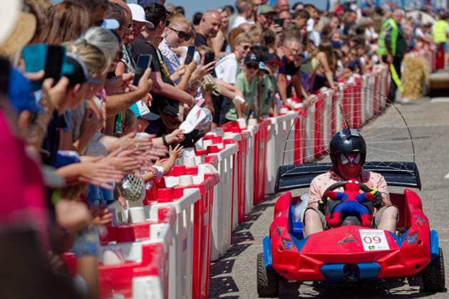 Grand Soapbox Race in Le Portel PHOTOPQR VOIX DU NORD JOHAN BEN AZZOUZ July 14, 2026 Le Portel, July 14, 2026 Major soapbox car race on the Portel seafront PHOTO JOHAN BEN AZZOUZ LA VOIX DU NORD Le Portel, France – July 14, 2026 Drivers compete in homemade soapbox cars during the annual Kart d’Heurt Portelois race held along Le Portel’s seafront in Northern France  Copyright: xPHOTOPQR VOIXxDUxNORD MAXPPPxJOHANxBENxAZZOUZx 20260714VDN6828 20260714VDN6828
