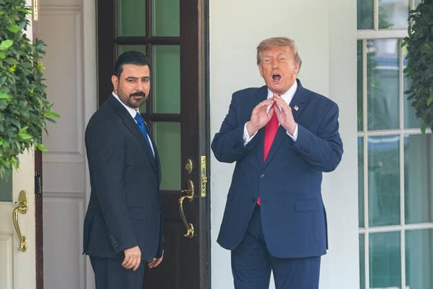 US President Trump welcomes Iraqi Prime Minister Ali al-Zaidi at the White House WASHINGTON DC, UNITED STATES - JULY 14: US President Donald Trump (R) welcomes Iraqi Prime Minister Ali al-Zaidi (L) upon his arrival at the White House in Washington, D.C., United States, on July 14, 2026. The two leaders are expected to hold talks on bilateral relations and regional developments. Mehmet Eser Anadolu Washington DC United States. Editorial use only. Please get in touch for any other usage.  Copyright: x2026xAnadoluxMehmetxEserx