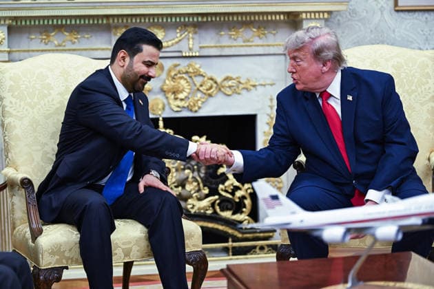 US President Donald Trump meets with Iraqi PM Ali al-Zaidi at the White House US President Donald Trump (R) shakes hands with Iraqi Prime Minister Ali al-Zaidi (L) during their meeting in the Oval Office of the White House in Washington, DC, USA, 14 July 2026. This is Ali al-Zaidi’s first foreign trip since he took office in May 2026. WASHINGTON DC United States  Copyright: xPool ABACAx