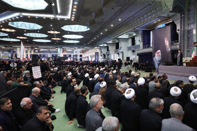 Memorial ceremony held in Tehran for former Iranian leader Khamenei TEHRAN, IRAN - JULY 14: (RESTRICTIONS: No Access Israel Media Persian Language TV Stations Outside Iran Strictly No Access BBC Persian VOA Persian Manoto TV Iran International TV) (----EDITORIAL USE ONLY MANDATORY CREDIT - IRANIAN PRESIDENCY HANDOUT - NO MARKETING NO ADVERTISING CAMPAIGNS - DISTRIBUTED AS A SERVICE TO CLIENTS----) People attend a memorial ceremony held for former Iranian leader Ali Khamenei who was killed in a U.S.-Israeli airstrike at Imam Khomeini Mosalla Mosque in Tehran, Iran, on July 14, 2026. Iranian Presidency Handout Anadolu Tehran Iran. Editorial use only. Please get in touch for any other usage.  Copyright: x2026xAnadoluxIranianxPresidencyx xHandoutx