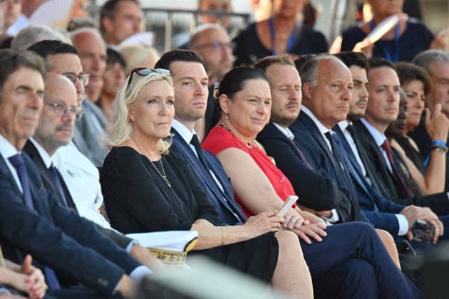 Commemoration of tenth anniversary of the Nice bombing Marine Le Pen and Jordan Bardella attend the ceremony to commemorate the tenth anniversary of the Nice truck-ramming attack on July 14, 2026 in Nice, France, which killed 86 people and injured 458 others on the Promenade des Anglais during the national holiday, marking the deadliest attack in Nice s history and the second deadliest in France under the Fifth Republic. Photo by Bruno Bebert Pool ABACAPRESS.COM Nice France  Copyright: xPool ABACAx