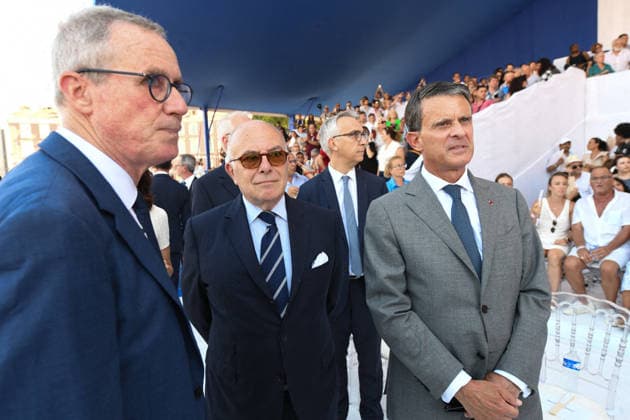 Commemoration of tenth anniversary of the Nice bombing Bernard Cazeneuve and Manuel Valls attend the ceremony to commemorate the tenth anniversary of the Nice truck-ramming attack on July 14, 2026 in Nice, France, which killed 86 people and injured 458 others on the Promenade des Anglais during the national holiday, marking the deadliest attack in Nice s history and the second deadliest in France under the Fifth Republic. Photo by Bruno Bebert Pool ABACAPRESS.COM Nice France  Copyright: xPool ABACAx
