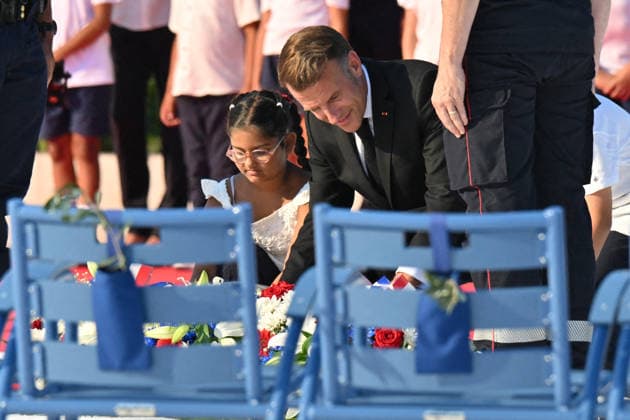 Commemoration of tenth anniversary of the Nice bombing French President Emmanuel Macron attends the ceremony to commemorate the tenth anniversary of the Nice truck-ramming attack on July 14, 2026 in Nice, France, which killed 86 people and injured 458 others on the Promenade des Anglais during the national holiday, marking the deadliest attack in Nice s history and the second deadliest in France under the Fifth Republic. Photo by Bruno Bebert Pool ABACAPRESS.COM Nice France  Copyright: xPool ABACAx