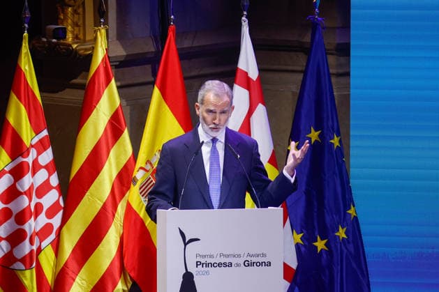 Entertainment Themen der Woche KW29 2026 Princess of Girona Awards Ceremony Presided Over by the Royal Family at the Gran Teatro del Liceu in Barcelona King Felipe VI, during the solemn 2026 Princess of Girona Awards ceremony, on July 14, 2026, in Barcelona, Catalonia, Spain. The iconic Gran Teatro del Liceu hosts this prominent institutional event presided over by Their Majesties the King and Queen, Princess Leonor, and Infanta Sofía, with the aim of recognizing the talent, innovation, and social commitment of the young award recipients. JULY 14, 2026 Kike Rincó Barcelona, Catalonia Barcelona, Catalonia Spain  Copyright: xKikexRinconx 7664573