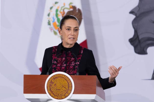 July 14, 2026, Mexico City, Mexico: Mexican President CLAUDIA SHEINBAUM PARDO led her daily morning press conference at the National Palace, where she and members of her security cabinet presented the governments monthly security report. Mexico City Mexico - ZUMAl178 20260714_znp_l178_027 Copyright: xCristianxLeyvax