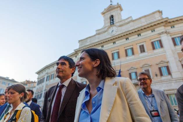 July 14, 2026, Rome, Roma, Italy: Opposition leaders participate in the sit-in oo¡ooeÃ¢oeoÂ¤Ã¢oeÃ¢¢˜The Night of Democracyoo¡ooeÃ¢oeoÂ¤Ã¢oeÃ¢¢˜ against the reform of the electoral law. In the photo Elly Schlein Rome, 14 07 26 Rome Italy  - ZUMAa289 20260714_zia_a289_158 Copyright: xFrancescoxFotiax xAgfx