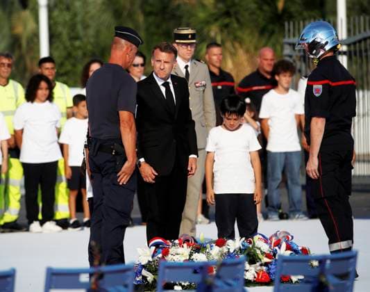 Nice Attack Memorial Ceremony PHOTOPQR NICE MATIN Dylan Meiffret Nice July 14, 2026 10 years later, a memorial ceremony honoring the victims of the July 14, 2016, attack in Nice. HERE: President Emmanuel Macron in Nice, July 14, 2026 – A memorial ceremony marking the 10th anniversary of the July 14, 2016, terrorist attack in Nice was held to honor the victims. Nice, France  Copyright: xPHOTOPQR NICExMATIN MAXPPPxDylanxMeiffretx 20260714NIM7150 20260714NIM7150