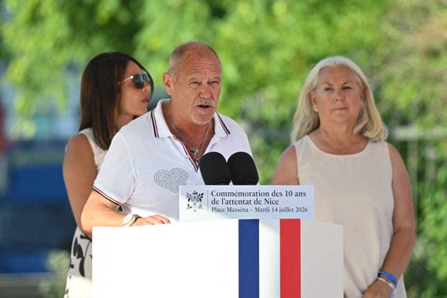 Speakers at the ceremony commemorating the tenth anniversary of the Nice attack on July 14, 2026. The attack on July 14, 2016, in Nice was an Islamist-inspired terrorist mass killing, involving a truck ramming into crowds, which took place 8 months after the attacks of November 13, 2015. It occurred on the evening of Bastille Day, on the Promenade des Anglais. The attack killed 86 people, injured 458,² and targeted adults, children, and infants alike.³ It ended when the terrorist was shot and killed by police. It is the deadliest attack in the history of Nice,4 and the second deadliest in France under the Fifth Republic. Bruno Bebert Bestimage Ceremony to commemorate the tenth anniversary of the Nice bombing on July 14, 2026. The attack of  Copyright: xBrunoxBebertx xBestimagexBrunoxBebertx xBestimagex