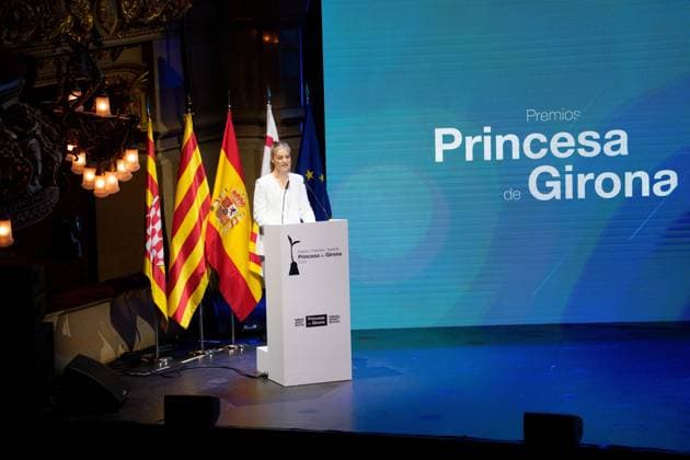 Spanish King Felipe VI and Queen Letizia with Princess of Asturias Leonor de Borbon and Princess Sofia de Borbon attending Princess of Girona Awards 2026 in Barcelona on Tuesday, 14 July 2026 Cordon Press 