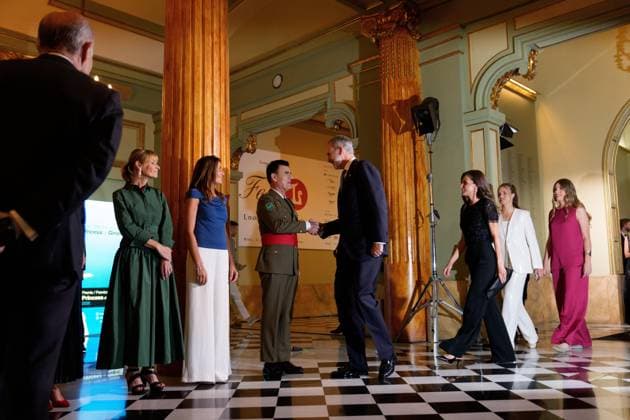 Spanish King Felipe VI and Queen Letizia with Princess of Asturias Leonor de Borbon and Princess Sofia de Borbon attending Princess of Girona Awards 2026 in Barcelona on Tuesday, 14 July 2026 Cordon Press 