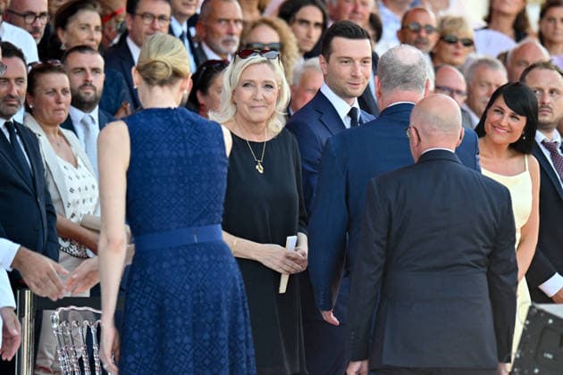 Pool Bestimage - Commemoration of tenth anniversary of the Nice bombing Princess Charlene of Monaco, Marine Le Pen, Jordan Bardella and Eric Ciotti, mayor of Nice, attend the ceremony to commemorate the tenth anniversary of the Nice bombing on July 14, 2026, which was a terrorist mass killing of Islamist inspiration with a truck-ramming attack on the evening of the national holiday on the Promenade des Anglais, killing 86 people and injuring 458, including adults, children and infants, and ending when the terrorist was shot by the police, marking the deadliest attack in the history of Nice and the second deadliest in France under the Fifth Republic. Photo by Bruno Bebert Pool ABACAPRESS.COM Nice France  Copyright: xPool ABACAx