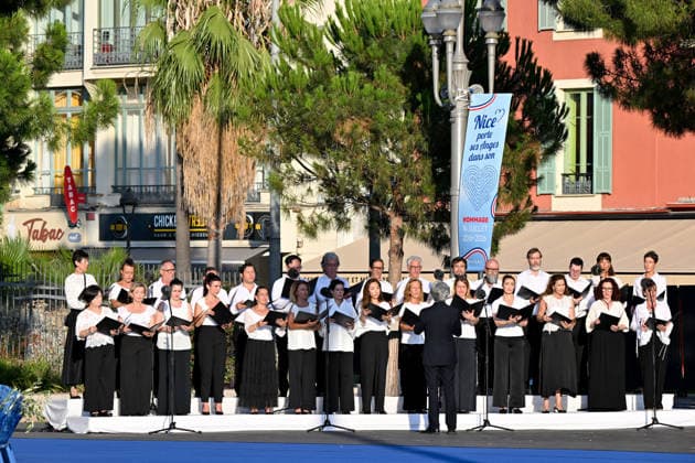 Pool Bestimage - Commemoration of tenth anniversary of the Nice bombing An illustration is displayed during the ceremony commemorating the tenth anniversary of the Nice bombing on July 14, 2026, which killed 86 people and injured 458, including adults, children, and infants, during a truck-ramming attack on the Promenade des Anglais, marking the deadliest attack in Nice s history and the second deadliest in France under the Fifth Republic. Photo by Bruno Bebert Pool ABACAPRESS.COM Nice France  Copyright: xPool ABACAx