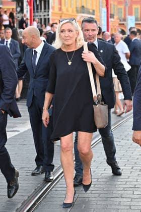 Pool Bestimage - Commemoration of tenth anniversary of the Nice bombing Marine Le Pen attends the ceremony commemorating the tenth anniversary of the Nice bombing on July 14, 2026, which killed 86 people and injured 458, including adults, children, and infants, during a truck-ramming attack on the Promenade des Anglais, marking the deadliest attack in Nice s history and the second deadliest in France under the Fifth Republic. Photo by Bruno Bebert Pool ABACAPRESS.COM Nice France  Copyright: xPool ABACAx