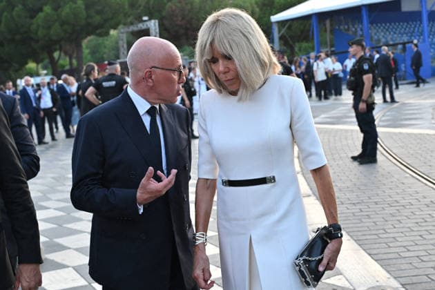 Pool Bestimage - Commemoration of tenth anniversary of the Nice bombing Eric Ciotti, mayor of Nice, and Brigitte Macron attend the ceremony commemorating the tenth anniversary of the Nice attack on July 14, 2026, which killed 86 people and injured 458, marking the deadliest attack in Nice s history and the second deadliest in France under the Fifth Republic. Photo by Bruno Bebert Pool ABACAPRESS.COM Nice France  Copyright: xPool ABACAx