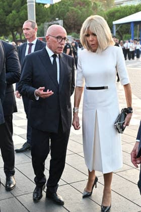 Pool Bestimage - Commemoration of tenth anniversary of the Nice bombing Eric Ciotti, mayor of Nice, and Brigitte Macron attend the ceremony commemorating the tenth anniversary of the Nice attack on July 14, 2026, which killed 86 people and injured 458, marking the deadliest attack in Nice s history and the second deadliest in France under the Fifth Republic. Photo by Bruno Bebert Pool ABACAPRESS.COM Nice France  Copyright: xPool ABACAx
