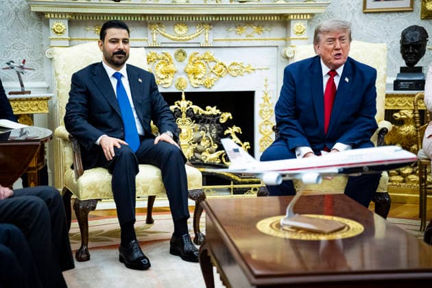 July 14, 2026, Washington, District Of Columbia, USA: United States President Donald J Trump (R) during a meeting with Iraqi Prime Minister Ali al-Zaidi (L) in the Oval Office of the White House in Washington, DC, USA, 14 July 2026. This is Ali al-Zaidi™s first foreign trip since he took office in May 2026 Washington USA - ZUMAs152 20260714_faa_s152_066 Copyright: xGraemexSloanx-xPoolxviaxCNPx