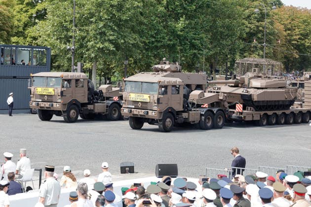 (260714) -- PARIS, July 14, 2026 -- Participants attend the annual Bastille Day military parade in Paris, France, on July 14, 2026. (Photo by Henri Szwarc Xinhua) FRANCE-PARIS-BASTILLE DAY-PARADE HengxLi¡¤shiwaci 
