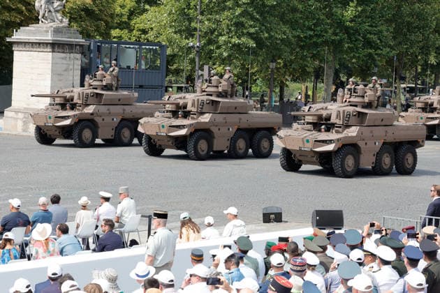 (260714) -- PARIS, July 14, 2026 -- Participants attend the annual Bastille Day military parade in Paris, France, on July 14, 2026. (Photo by Henri Szwarc Xinhua) FRANCE-PARIS-BASTILLE DAY-PARADE HengxLi¡¤shiwaci 