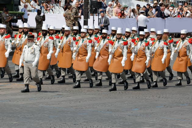 (260714) -- PARIS, July 14, 2026 -- Participants attend the annual Bastille Day military parade in Paris, France, on July 14, 2026. (Photo by Henri Szwarc Xinhua) FRANCE-PARIS-BASTILLE DAY-PARADE HengxLi¡¤shiwaci 