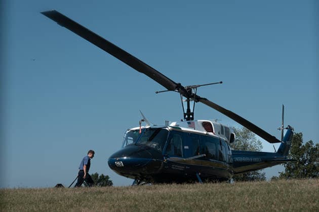 July 14, 2026, Washington, Dc, United States: Mechanics work on a helicopter from the US Air ForceÃ¢â‚¬â ¢s 1st Helicopter Squadron after it made a precautionary landing on an underground reservoir in Northwest Washington, D.C. on July 14, 2026. Washington United States  - ZUMAl312 20260714_znp_l312_008 Copyright: xAndrewxLeydenx