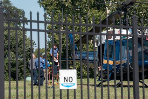 July 14, 2026, Washington, Dc, United States: Mechanics work on a helicopter from the US Air ForceÃ¢â‚¬â ¢s 1st Helicopter Squadron after it made a precautionary landing on an underground reservoir in Northwest Washington, D.C. on July 14, 2026. Washington United States  - ZUMAl312 20260714_znp_l312_011 Copyright: xAndrewxLeydenx