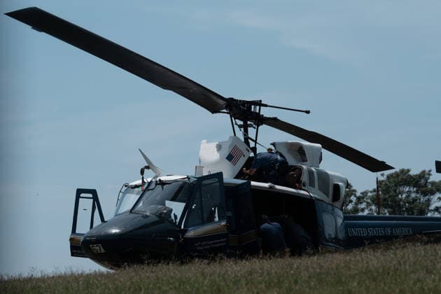 July 14, 2026, Washington, Dc, United States: Mechanics work on a helicopter from the US Air ForceÃ¢â‚¬â ¢s 1st Helicopter Squadron after it made a precautionary landing on an underground reservoir in Northwest Washington, D.C. on July 14, 2026. Washington United States  - ZUMAl312 20260714_znp_l312_018 Copyright: xAndrewxLeydenx