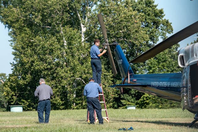 July 14, 2026, Washington, Dc, United States: Mechanics work on a helicopter from the US Air ForceÃ¢â‚¬â ¢s 1st Helicopter Squadron after it made a precautionary landing on an underground reservoir in Northwest Washington, D.C. on July 14, 2026. Washington United States - ZUMAl312 20260714_znp_l312_016 Copyright: xAndrewxLeydenx
