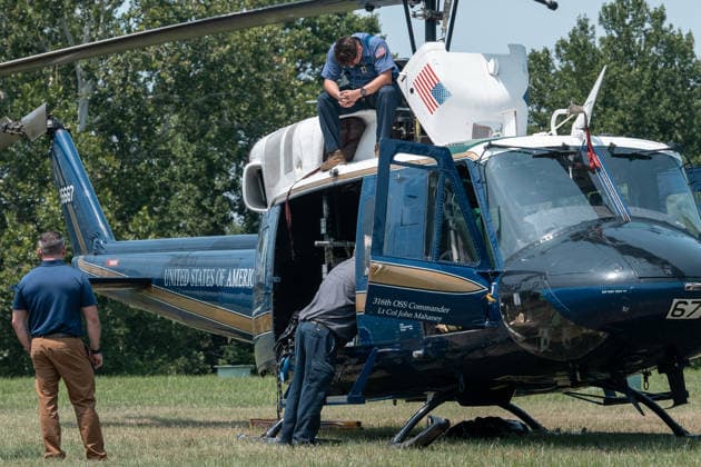 July 14, 2026, Washington, Dc, United States: Mechanics work on a helicopter from the US Air ForceÃ¢â‚¬â ¢s 1st Helicopter Squadron after it made a precautionary landing on an underground reservoir in Northwest Washington, D.C. on July 14, 2026. Washington United States - ZUMAl312 20260714_znp_l312_019 Copyright: xAndrewxLeydenx