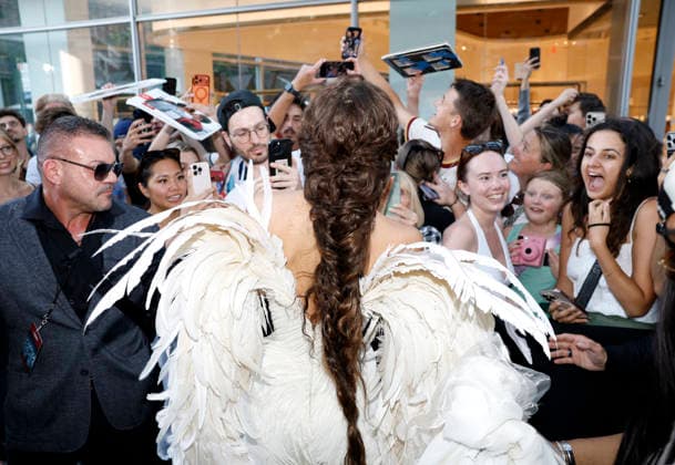 Zendaya greets fans after walking on the red carpet when Universal Pictures and Syncopy present the New York Premiere of The Odyssey at AMC Lincoln Square Theater on Tuesday, July 14, 2026 in New York City.  NYP20260714209 JOHNxANGELILLO