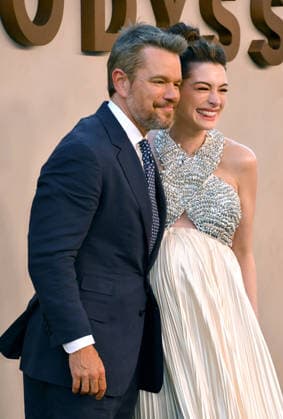 NEW YORK, NY - JULY 14: Matt Damon and Anne Hathaway at the Premiere of The Odyssey on July 14, 2026 at AMC Lincoln Square in New York City. Copyright: xmpi099 MediaPunchx