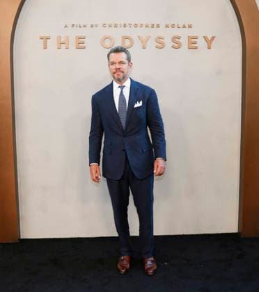 Matt Damon arrives on the red carpet when Universal Pictures and Syncopy present the New York Premiere of The Odyssey at AMC Lincoln Square Theater on Tuesday, July 14, 2026 in New York City.  NYP20260714242 JOHNxANGELILLO