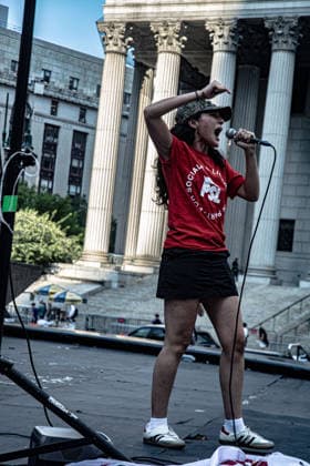 July 14, 2026, New York, New York, USA: New Yorkers took to the street to protest the killing of two men by ICE. Lorenzo Salgado Araujo was killed in Houston and Joan Guerrero in Maine last week. They gathered in Foley Square in downtown Manhattan part of a nationwide day of action over the recent killings. New York USA  - ZUMAa251 20260714_znp_a251_011 Copyright: xDianaxApfelbacherx