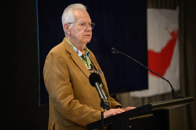 RAPA NUI ANCESTORS RETURN, Uncle Carlos Paoa, President of Rapa Nui Council of Elders, speaks during a ceremony of the formal return of 17 Rapa Nui ancestors and a sample of human hair to Te Mau Hatu o Rapa Nui (Easter Island) representatives at the Australian Museum, in Sydney, Wednesday, July 15, 2026. ( NO ARCHIVING SYDNEY NEW SOUTH WALES AUSTRALIA  Copyright: xDANxHIMBRECHTSx 20260715134893168844