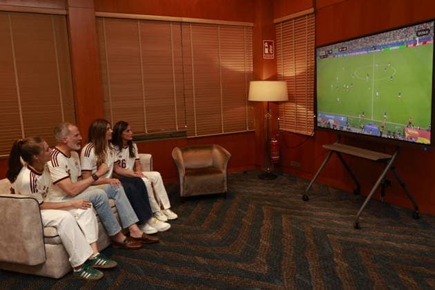 14-07-2026 Home Queen Letizia and King Felipe and Princess Leonor and Princess Sofia watching the FIFA footbal World Cup match between Spain and France in Barcelona, Spain. Spain won by 2-0. Â  Copyright: xPPEx