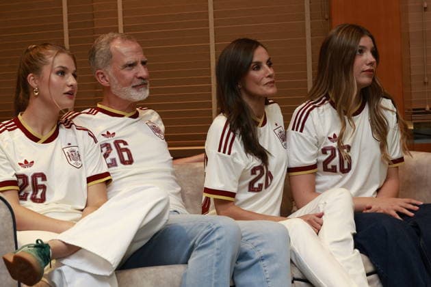 14-07-2026 Home Queen Letizia and King Felipe and Princess Leonor and Princess Sofia watching the FIFA footbal World Cup match between Spain and France in Barcelona, Spain. Spain won by 2-0. Â  Copyright: xPPEx