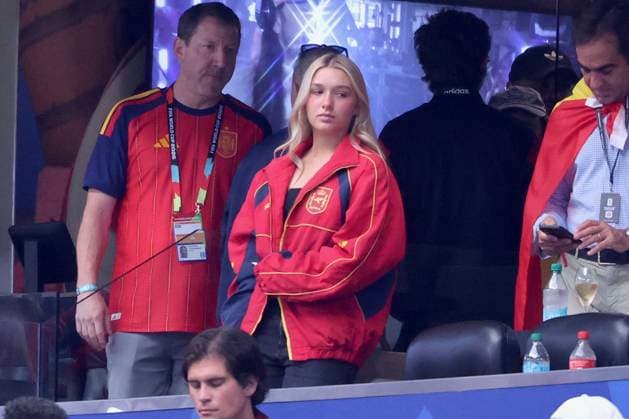 2026 World Cup - Beckham Family At France v Spain Harper Beckham attends the semi-final France vs Spain during FIFA World Cup 2026 in Dallas, TX on July 14, 2026. Photo by Charles Guerin ABACAPRESS.COM Dallas TX  Copyright: xGuerinxCharles ABACAx