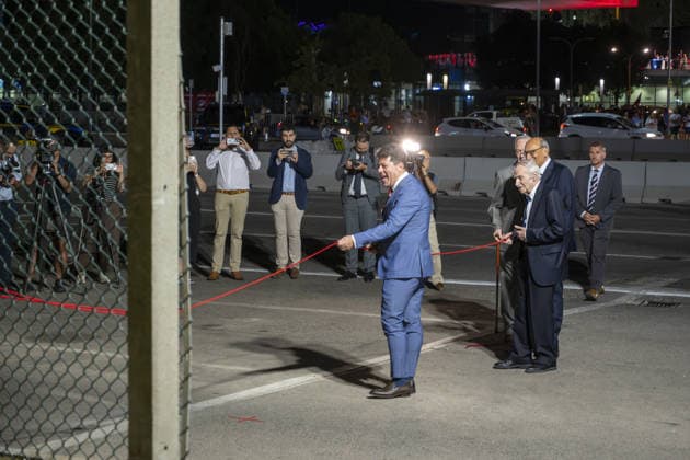 Removal of the border between Gibraltar and Spain GIBRALTAR - JULY 14: Fabian Picardo (Prime Minister of Gibraltar), along with other former ministers of the Rock, brings down an old barbed wire fence on the border between Spain and Gibraltar, as the border between Gibraltar and Spain is removed, in Gibraltar on July 14, 2026. Marcos Moreno Anadolu Gibraltar Gibraltar. Editorial use only. Please get in touch for any other usage.  Copyright: x2026xAnadoluxMarcosxMorenox