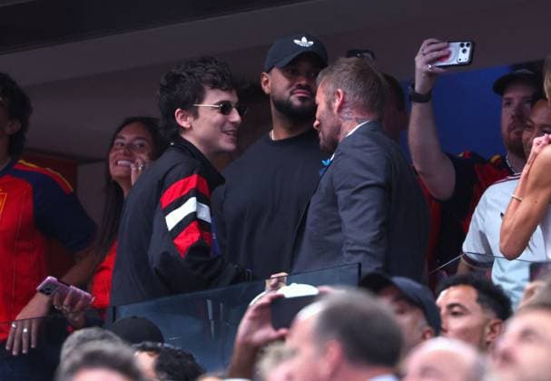 2026 World Cup - Timothee Chalamet At France v Spain Timothee Chalamet and David Beckham attend the semi-final France vs Spain during FIFA World Cup 2026 in Dallas, TX on July 14, 2026. Photo by Charles Guerin ABACAPRESS.COM Dallas TX United States  Copyright: xGuerinxCharles ABACAx