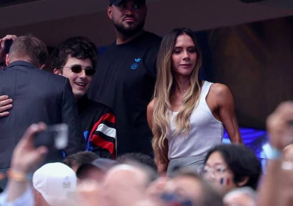 2026 World Cup - Timothee Chalamet At France v Spain Timothee Chalamet and Victoria Beckham attend the semi-final France vs Spain during FIFA World Cup 2026 in Dallas, TX on July 14, 2026. Photo by Charles Guerin ABACAPRESS.COM Dallas TX United States  Copyright: xGuerinxCharles ABACAx