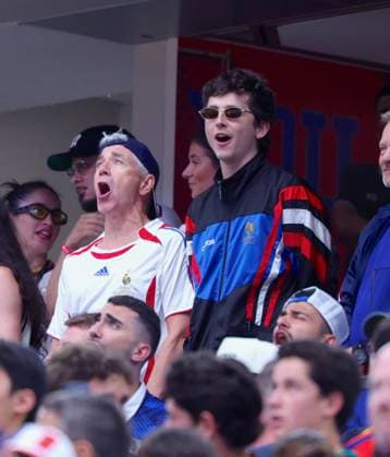 2026 World Cup - Timothee Chalamet At France v Spain Timothee Chalamet with his father Marc Chalamet attend the semi-final France vs Spain during FIFA World Cup 2026 in Dallas, TX on July 14, 2026. Photo by Charles Guerin ABACAPRESS.COM Dallas TX United States  Copyright: xGuerinxCharles ABACAx