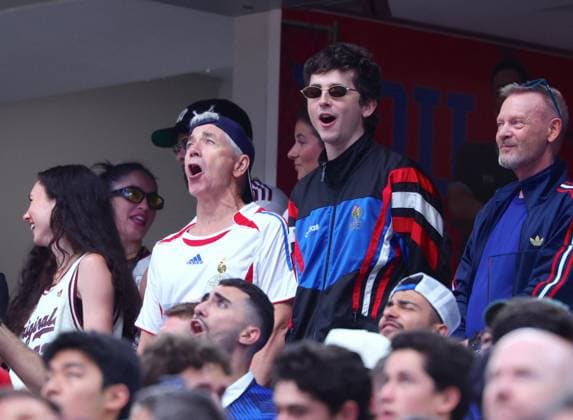 2026 World Cup - Timothee Chalamet At France v Spain Timothee Chalamet with his father Marc Chalamet attend the semi-final France vs Spain during FIFA World Cup 2026 in Dallas, TX on July 14, 2026. Photo by Charles Guerin ABACAPRESS.COM Dallas TX United States  Copyright: xGuerinxCharles ABACAx
