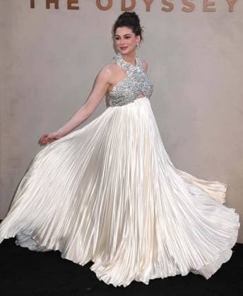 July 14, 2026, New York, New York, USA: Actor ANNE HATHAWAY seen during the red carpet arrivals for the New York premiere of The Odyssey held at AMC Lincoln Square. New York USA  - ZUMAk03_ 20260714_zaf_k03_132 Copyright: xNancyxKaszermanx