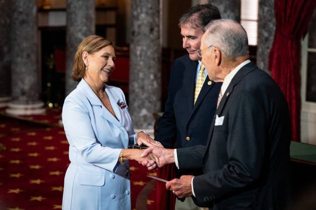 Darline Graham Ceremonial Oath of Office US Senator Darline Graham (Republican of South Carolina) participates in a ceremonial swearing in inside the Old Senate Chamber in Washington, DC, USA on Tuesday, July 14, 2026. Photo by Emily Alff CNP ABACAPRESS.COM Washington District of Columbia United States  Copyright: xCNP ABACAx