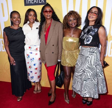 The Whoopi Monologues Opening Night MANHATTAN, NEW YORK CITY, NEW YORK, USA - JULY 13: Erika Woods, Ayo Edebiri wearing Willy Chavarria Spring 2027, Karine Jean-Pierre and Angela Bassett arrive at The Whoopi Monologues Opening Night held at the Mitzi E. Newhouse Theater at the Lincoln Center Theater at the Lincoln Center for the Performing Arts on July 13, 2026 in Manhattan, New York City, New York, United States. New York City Mitzi E. Newhouse Theater at the Lincoln Center Theater at the Lincoln Center for the Performing Arts New York United States Copyright: xImagexPressxAgencyx